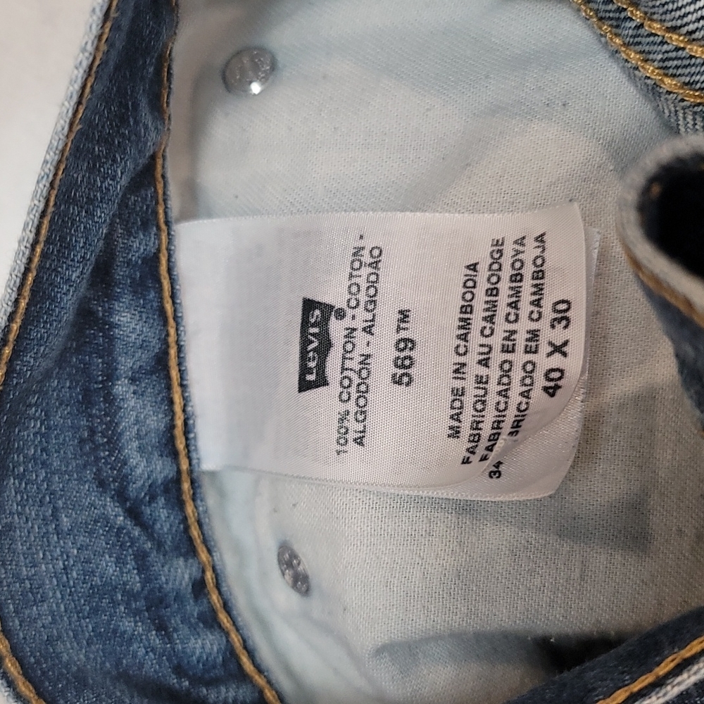Levi 569 jeans worn 40W 30L Faded Blue - Picture 4 of 5